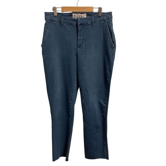 Frank & Eileen Blue Denim Wicklow Italian Chino Raw Hem Jeans Size 8 - Picture 2 of 8